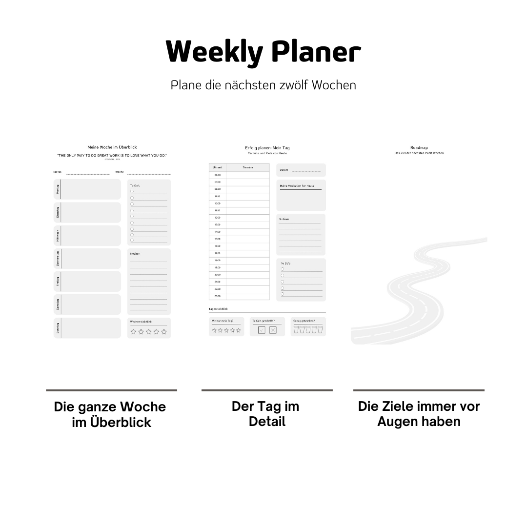 Successly Weekly Planer - Wochenplaner für Produktivität & Erfolg - 12 Wochen