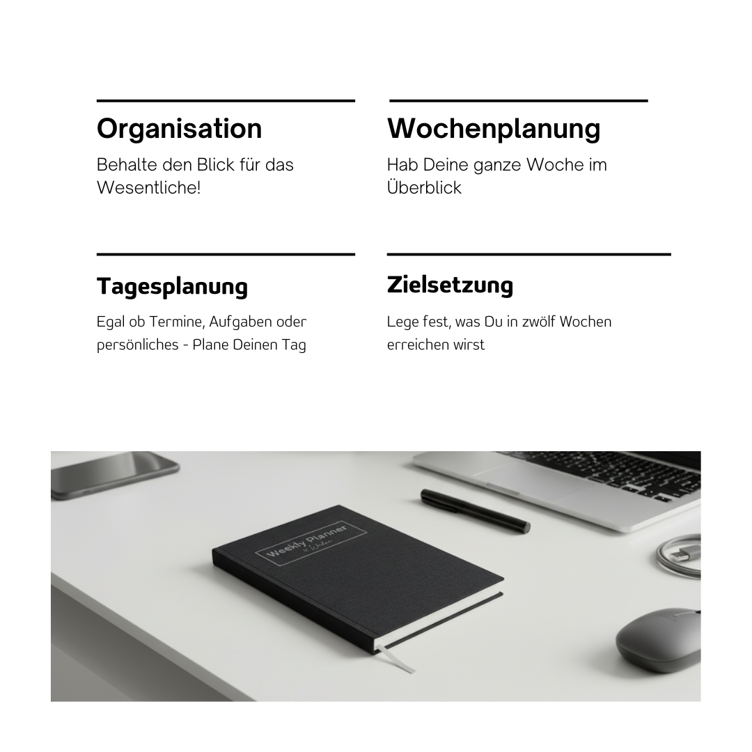 Successly Weekly Planer - Wochenplaner für Produktivität & Erfolg - 12 Wochen
